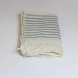 Nine Yaks Cotton scarf - grey stripe