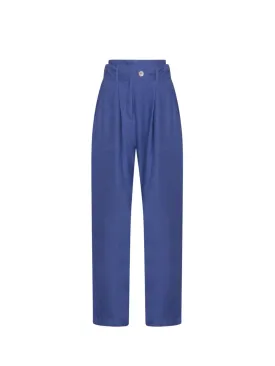 Nomade Linen Suit Trousers, Blue