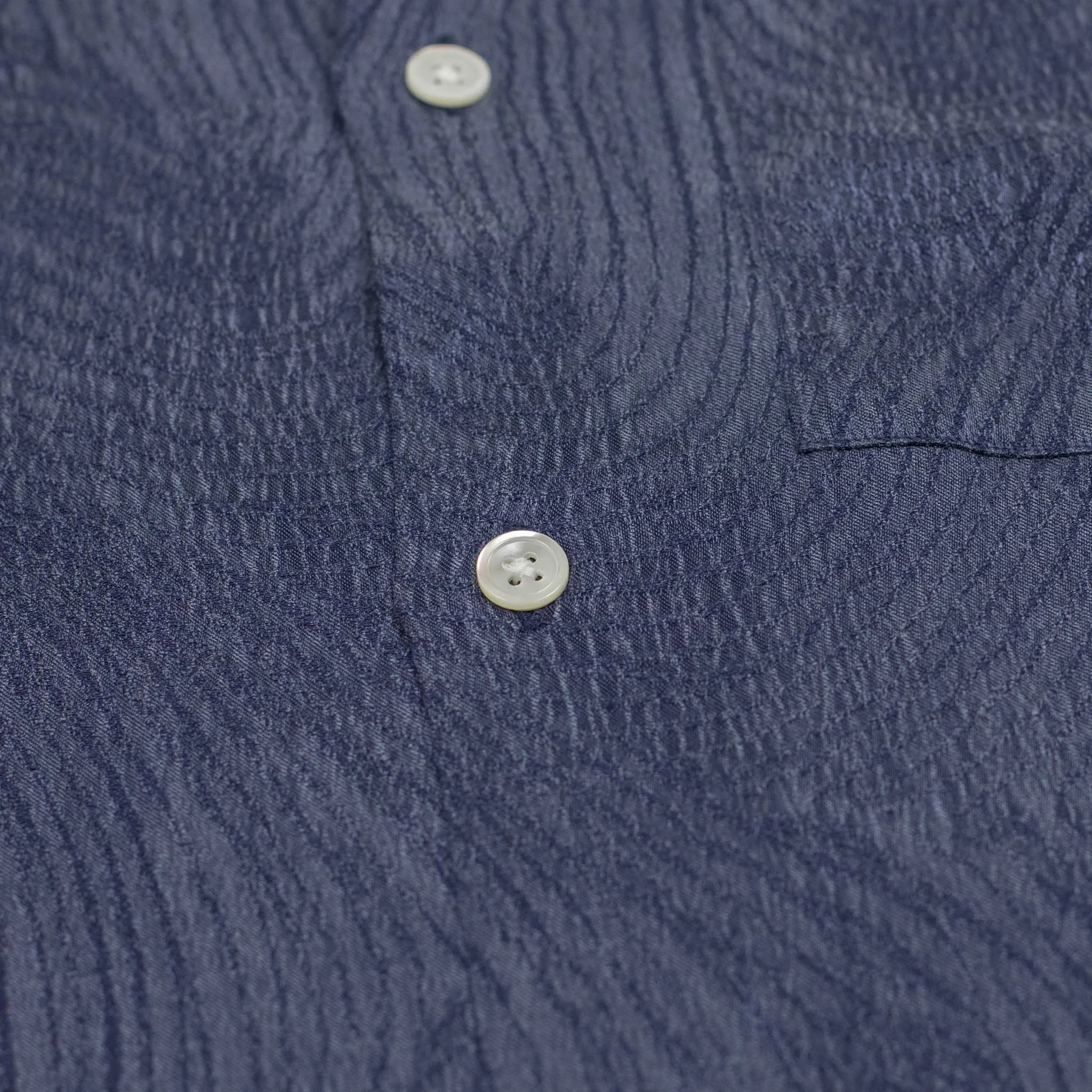 Optic camp collar shirt in navy viscose jacquard