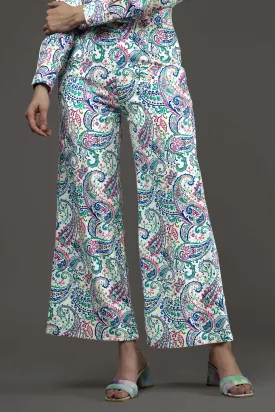 Paisley Regular Fit Zip Closure Bottom