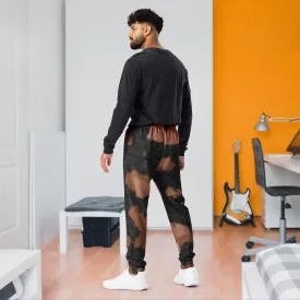 Patched Tortoiseshell Fur Print Men's Slim Fit Joggers