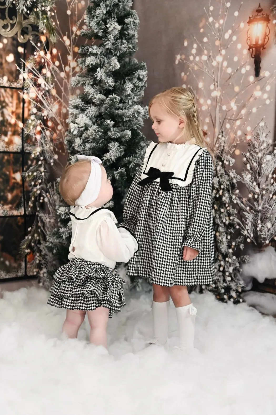 "Dixie" Blouse & Black Houndstooth Skort