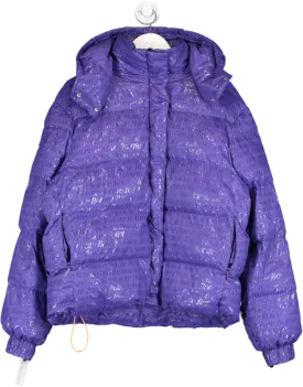 Rotate Birger Christensen Purple Tina Embossed Puffer Jacket UK S