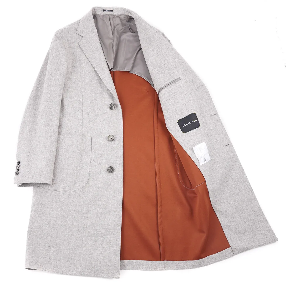 Sartorio Soft Flannel Wool Overcoat