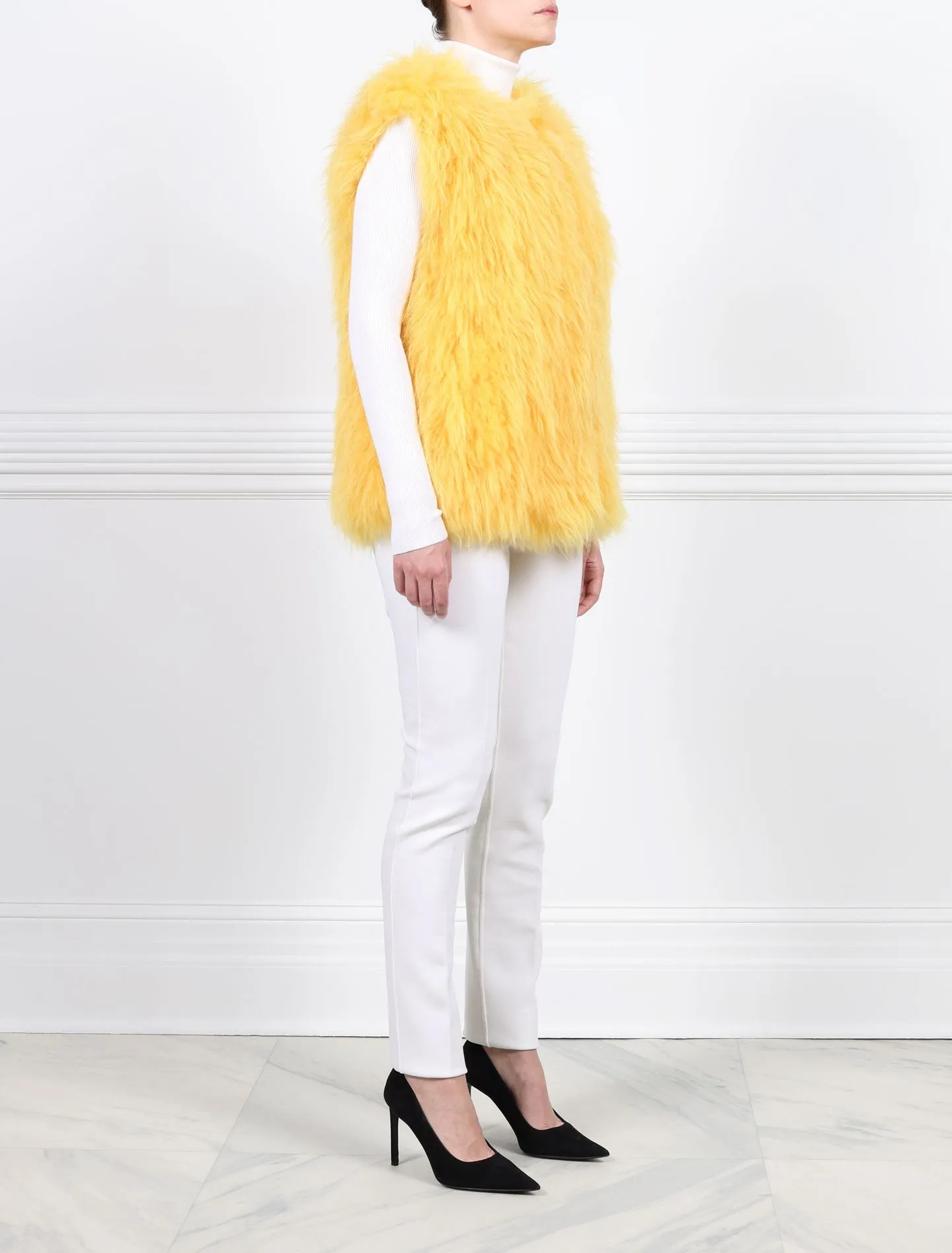 Shearling Crew Neck Vest