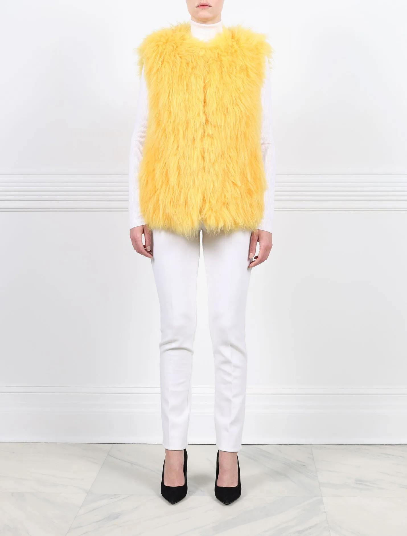 Shearling Crew Neck Vest