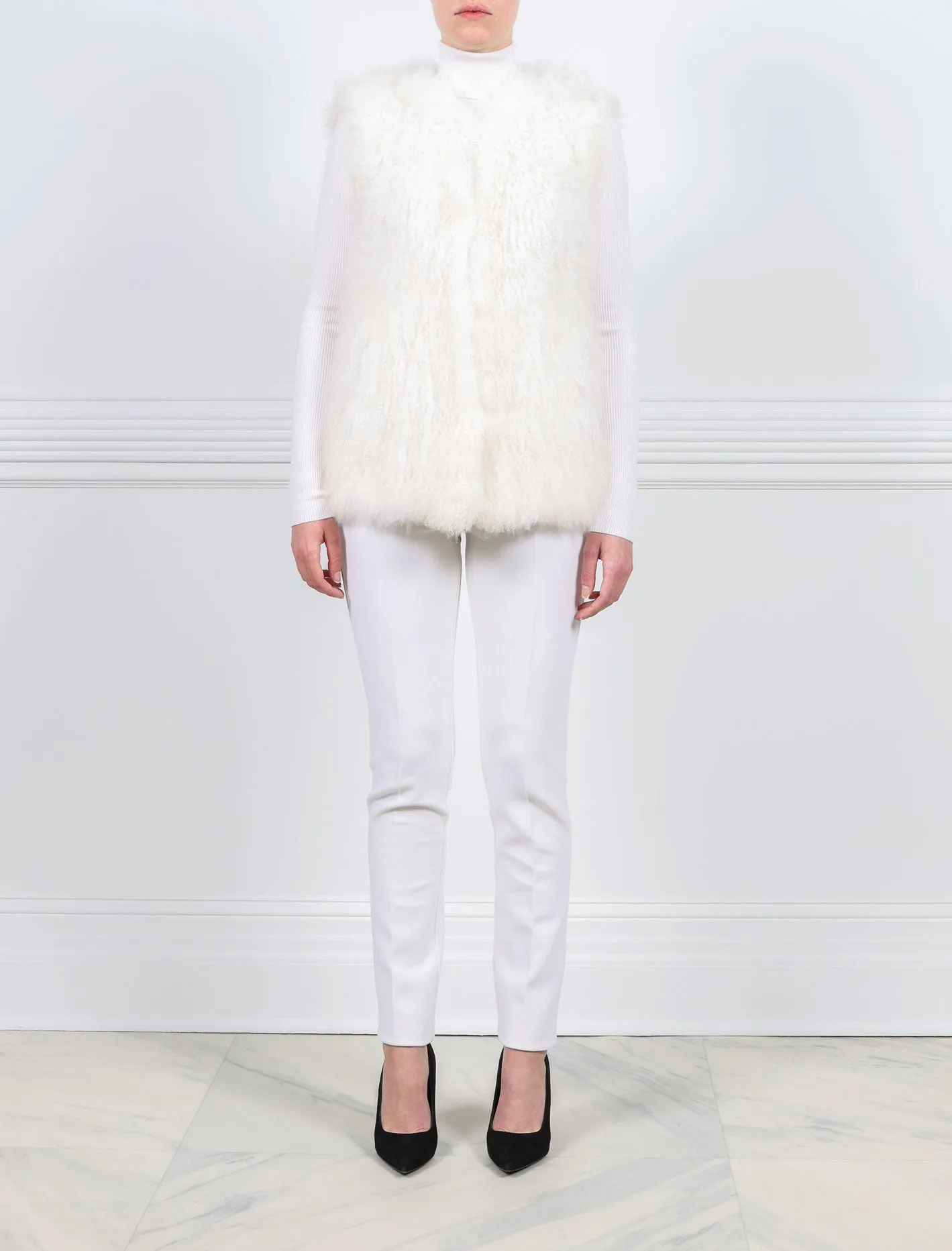 Shearling Crew Neck Vest