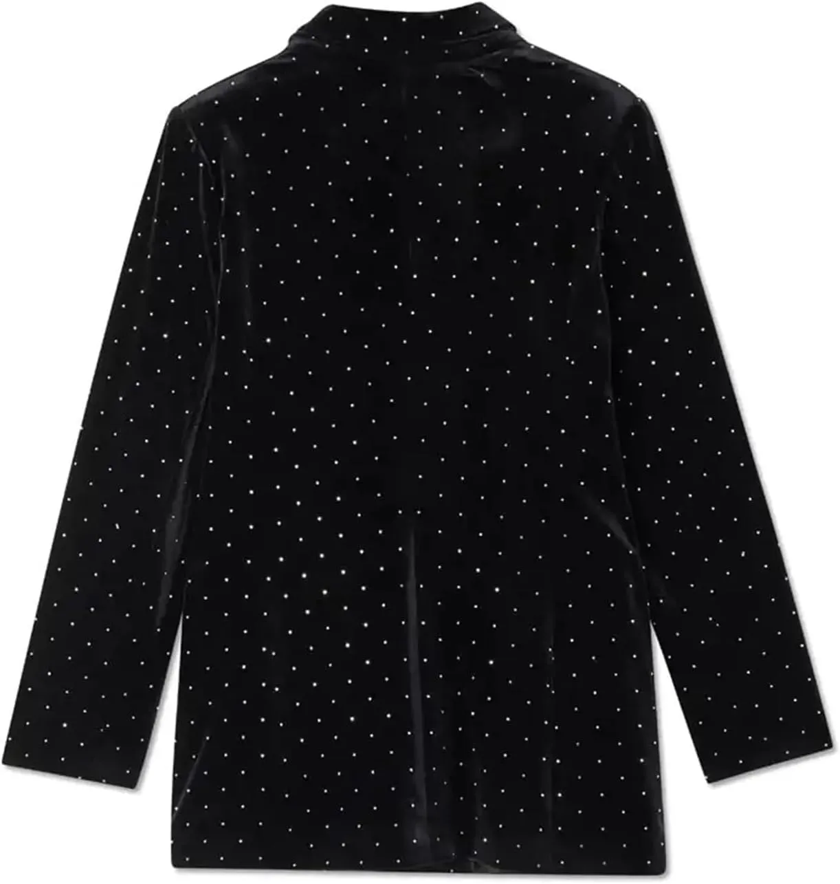 Velvet Blazer Diamonds Jacket for Women Long Sleeve Lapel Work Office Jacket Elegant Open Front Business Outfits