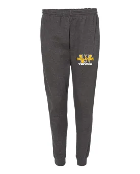 West Milford Tennis Charcoal Badger - Sport Athletic Fleece Joggers - 1215 w/ WM Tennis Logo on Left Hip.