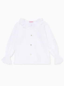 White Carissa Long Sleeve Girl Shirt