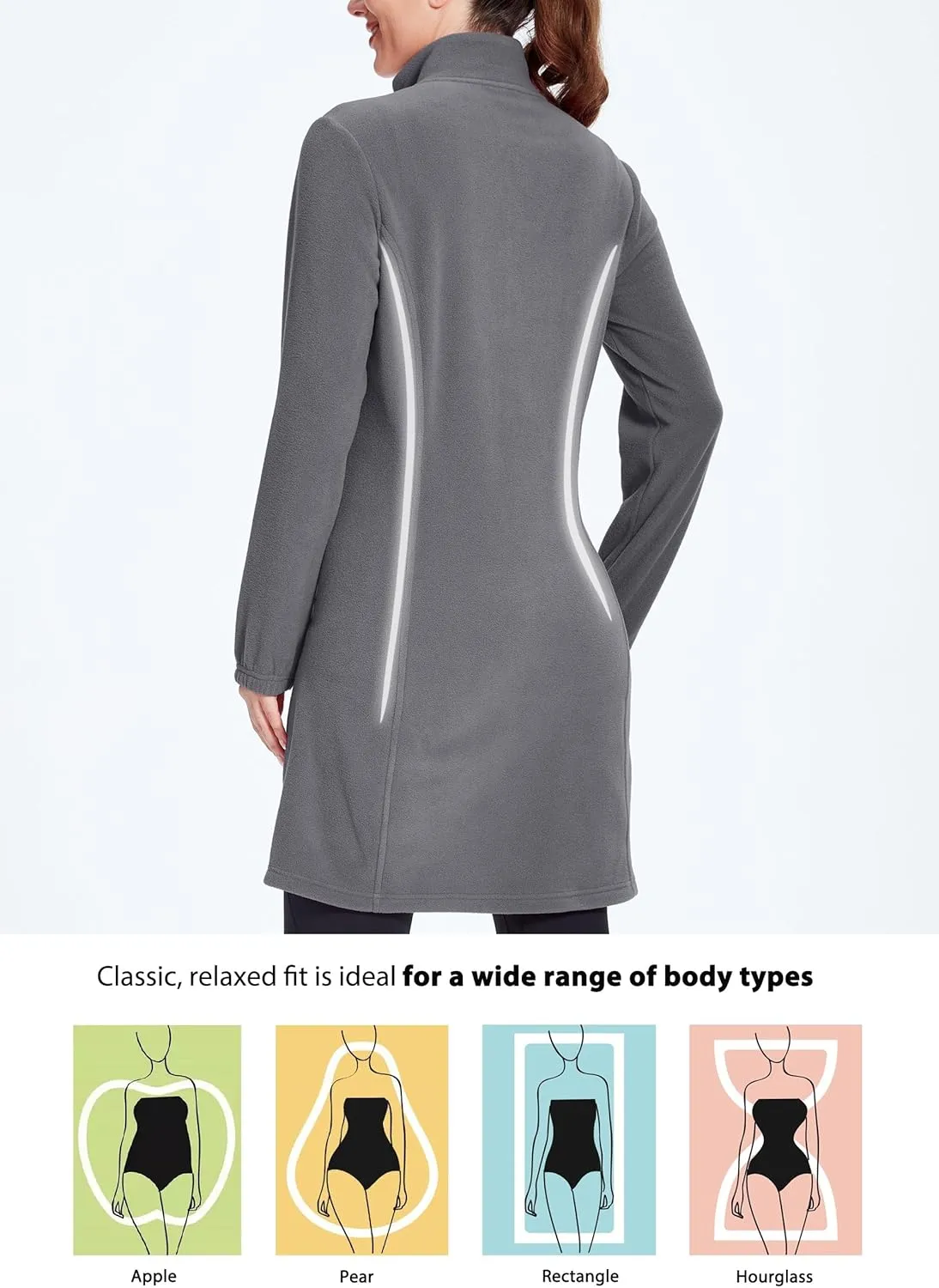 Willit Women's Fleece Dress Sweatshirt Thermal Long Pullover Polar Winter Dress with Pocket