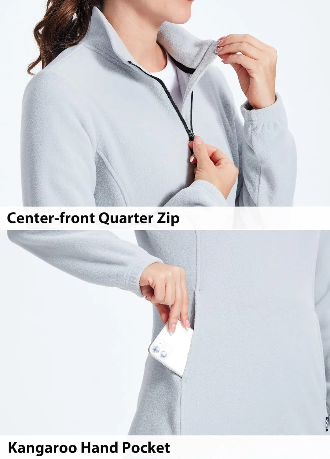 Willit Women's Fleece Dress Sweatshirt Thermal Long Pullover Polar Winter Dress with Pocket