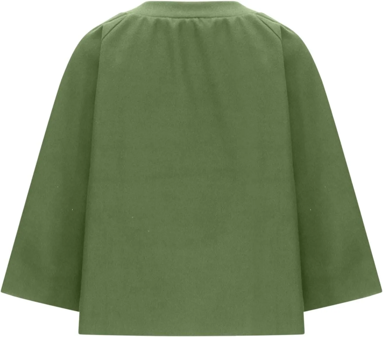 XUNRYAN Womens Trench Coat Wool-Blend Jackets Short Coats Cropped Cardigan Open Front Cape Coat Shawl Wraps Fashion Outerwear