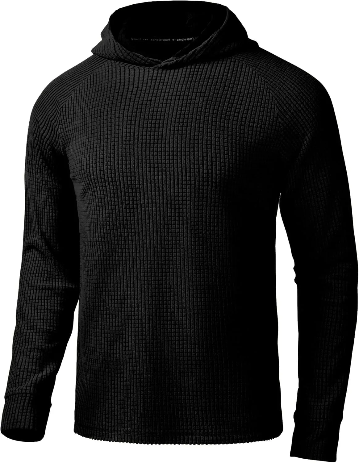 Zengjo Workout Hoodies for Men Lightweight Athletic Running Performance Pullover Hooded T-Shirts Long Sleeve Thermal
