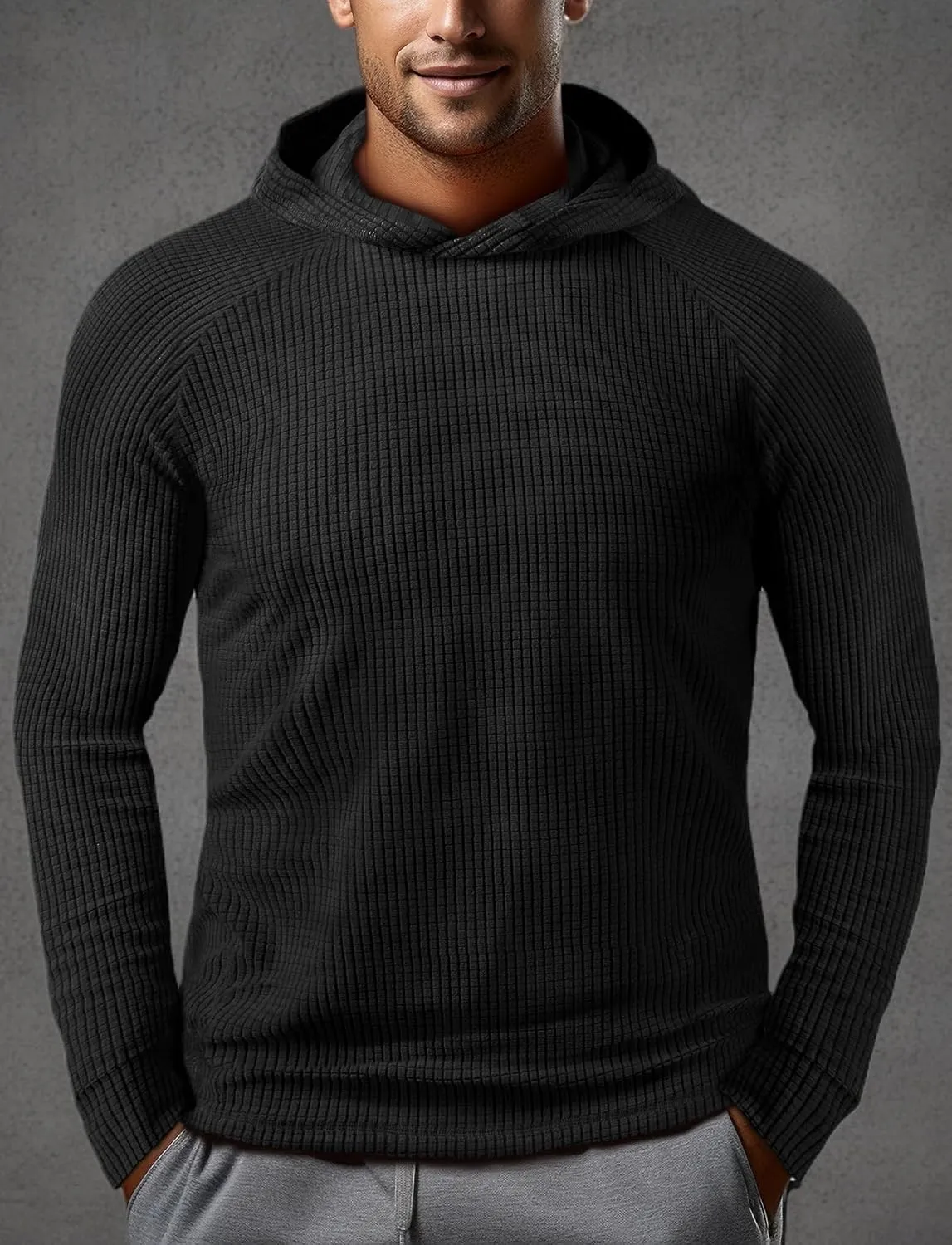 Zengjo Workout Hoodies for Men Lightweight Athletic Running Performance Pullover Hooded T-Shirts Long Sleeve Thermal