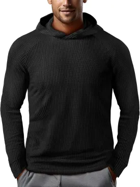 Zengjo Workout Hoodies for Men Lightweight Athletic Running Performance Pullover Hooded T-Shirts Long Sleeve Thermal