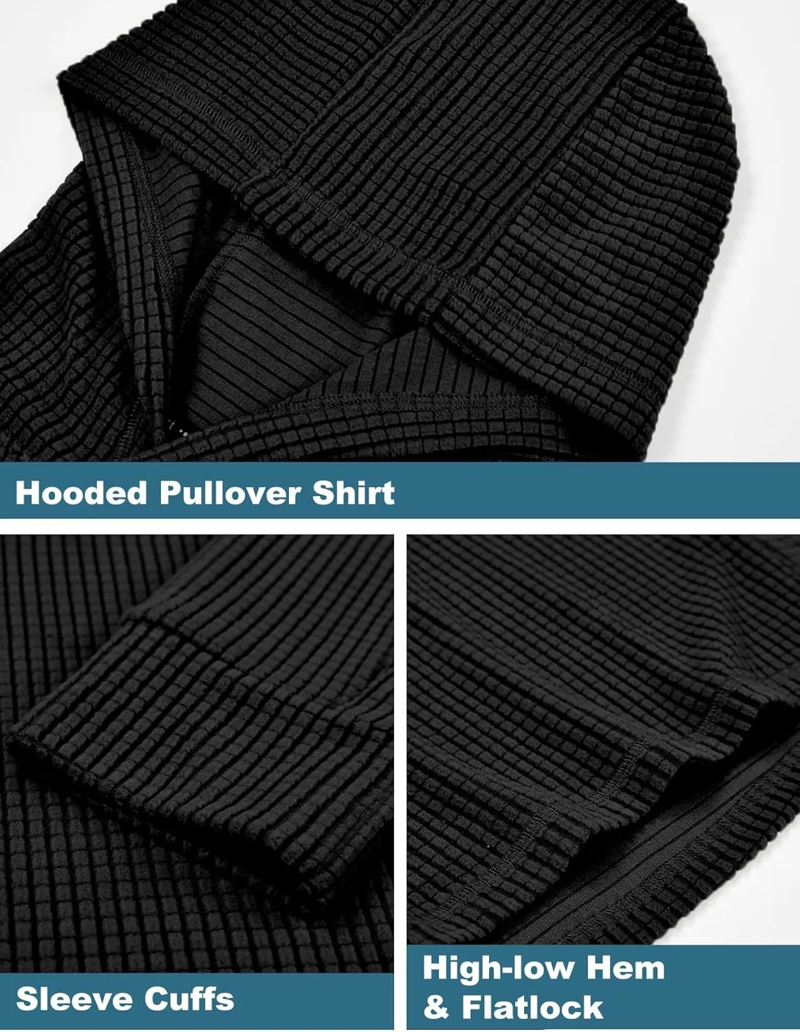 Zengjo Workout Hoodies for Men Lightweight Athletic Running Performance Pullover Hooded T-Shirts Long Sleeve Thermal
