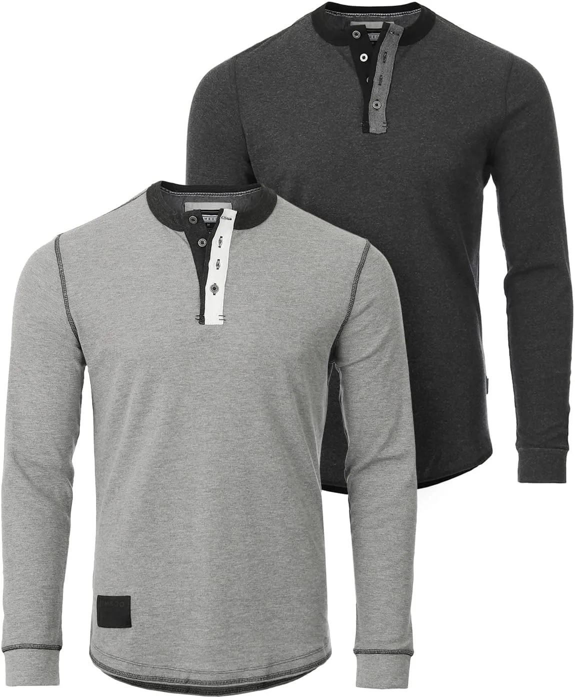 ZIMEGO Men's Long Sleeve Waffle Henley Lightweight Thermal Pullover T-Shirts