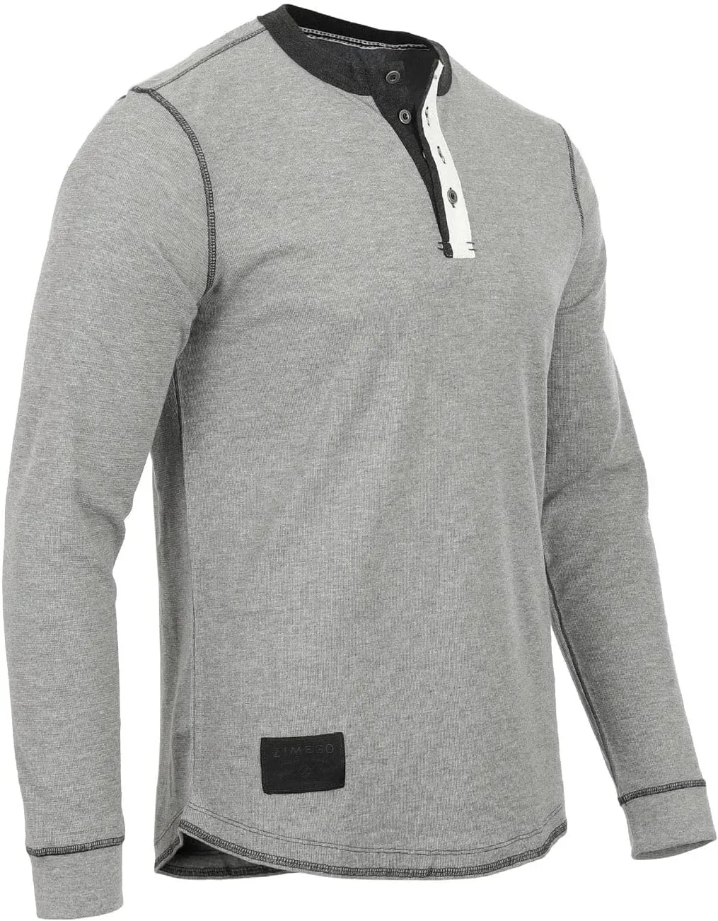 ZIMEGO Men's Long Sleeve Waffle Henley Lightweight Thermal Pullover T-Shirts
