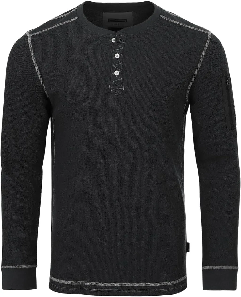 ZIMEGO Men's Long Sleeve Waffle Henley Lightweight Thermal Pullover T-Shirts
